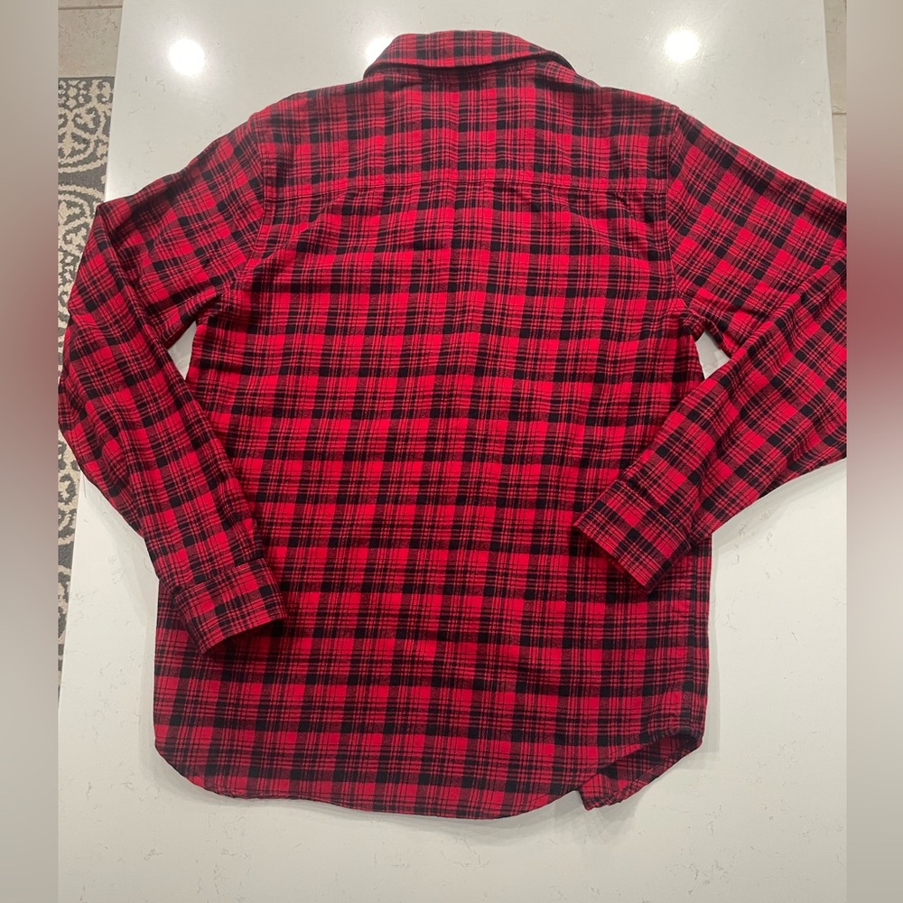 Lauren Ralph Lauren Women Red Black Plaid Flannel Button-Down Shirt Sz S cotton - Picture 8 of 15